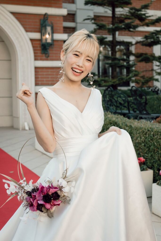 ウェディングドレス姿の牟田有紗